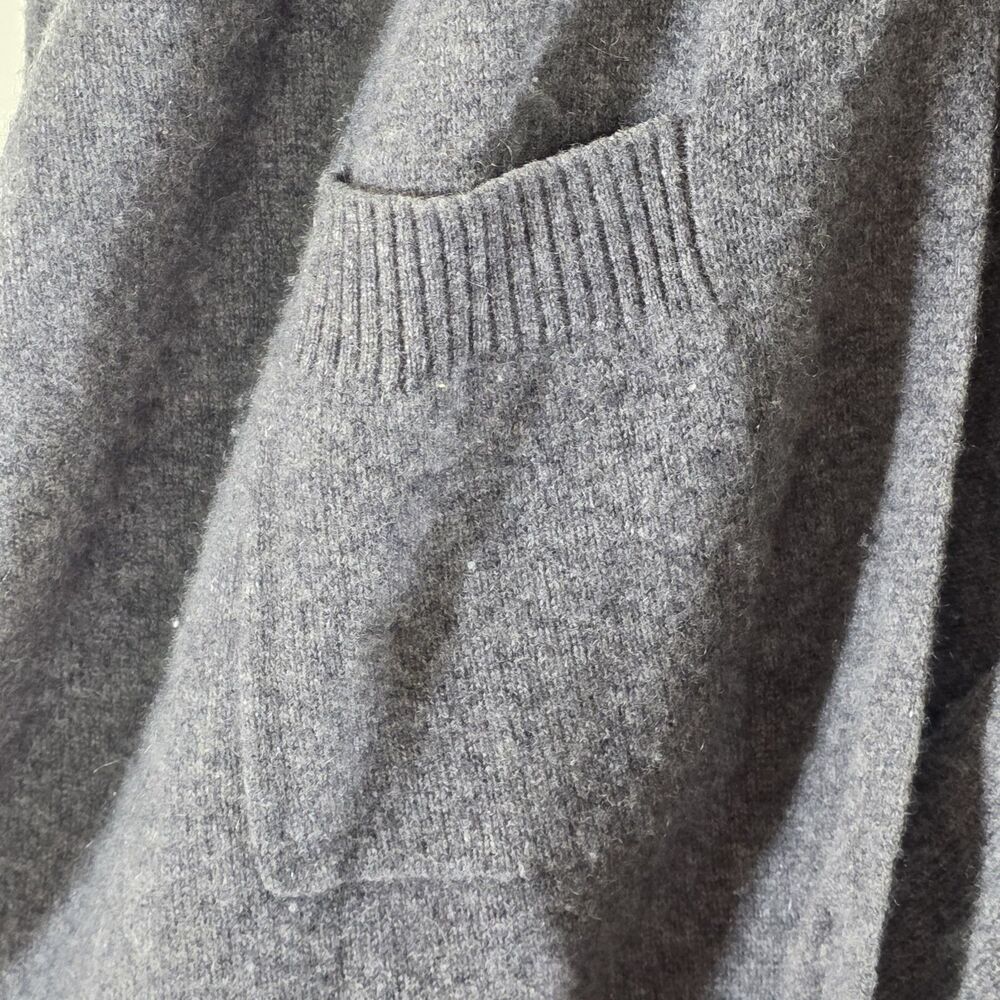 Nordstrom Women Gray Cashmere Poncho Cardigan Open Front Oversized Pockets - Picture 8 of 12